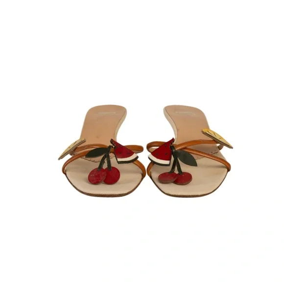 Moschino Cheap & Chic 2000s Fruit Kitten Sandal Heels